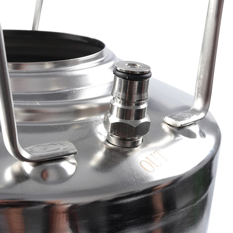 New Cornelius Style Beer Keg,Ball Lock Pressurize Keg,Stainless Steel Kegerator Barrel 10L(2.5 Gallon)Home Brewing Beer Keg
