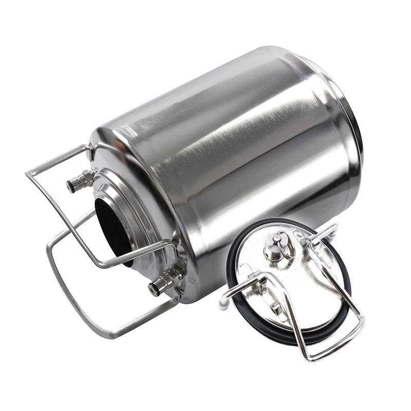 New Cornelius Style Beer Keg,Ball Lock Pressurize Keg,Stainless Steel Kegerator Barrel 10L(2.5 Gallon)Home Brewing Beer Keg