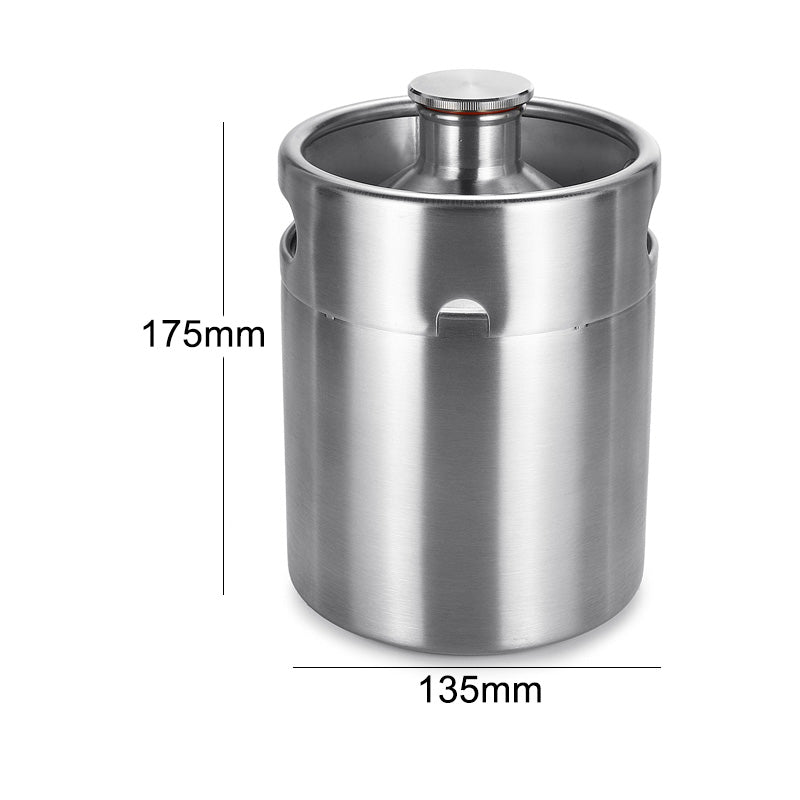 2L Stainless Steel Wine Beer Keg Home Beer Dispenser Growler Beer