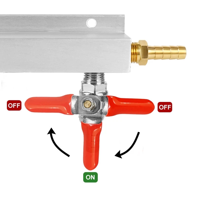 Gas Manifold,Gas Line Splitter,Homebrew Gas Distributor 5/16'' Barb Fitting With Check Valves For Beer Wine Brew 2/3/4 Way