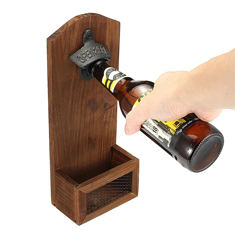 1Pcs  Wall Bottle Opener Wall Mounted Bar Beer Glass Bottle Cap Opener