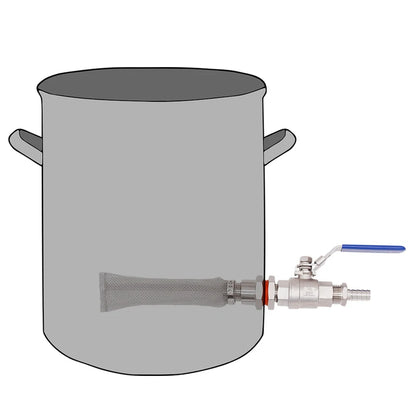 Homebrew Weldless Kettle/Keg Convert Kit w/ 6" Bazooka Screen Beer Mash Tun 2-piece Ball Valve Kit 304 SSS