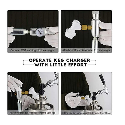 Homebrew kegging,Premium Regulated CO2 Charger with ball lock fitting,mini CO2 Regulator,3/8" thread co2 thread Mini Adjustable