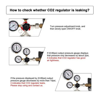 Dual Gauge Co2 Regulator,W21.8 Co2 Regulator With Check Valve,Y Splier Co2 Charger For Beer Brewing 0~3000psi, 0~60psi