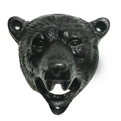 Cast Iron Bear head Beer Bottle Opener wall mount