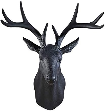 Rustic Wall Decor Deer Antlers (Large Black Deer)