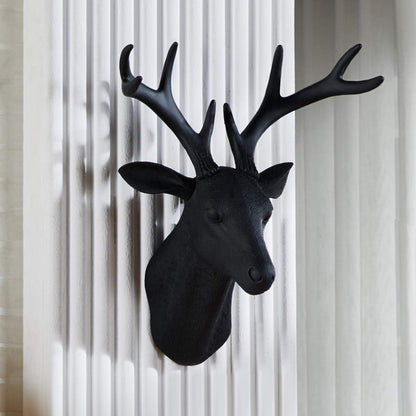 Rustic Wall Decor Deer Antlers (Large Black Deer)