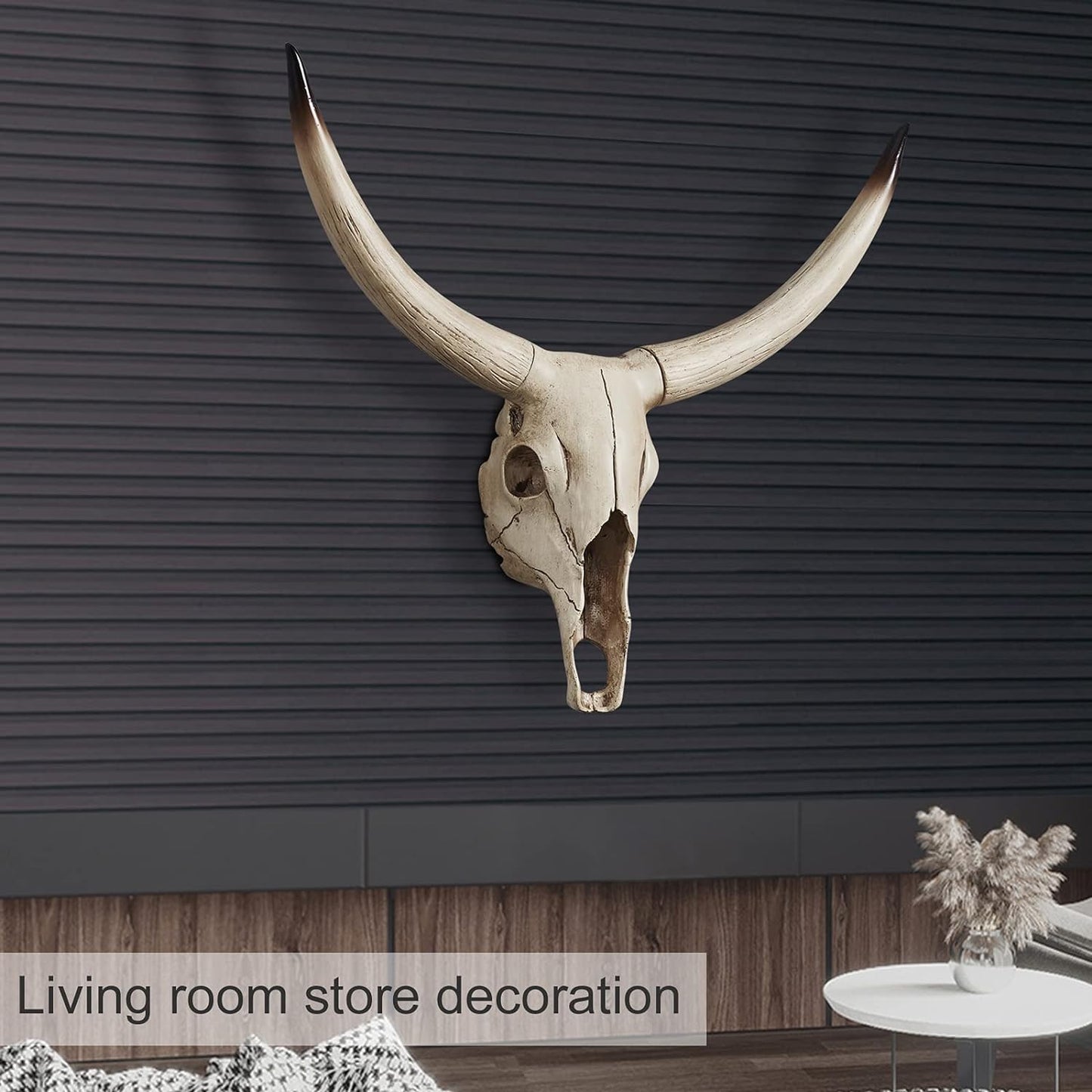 Rustic Wall Decor Deer Antlers (Large Black Deer)