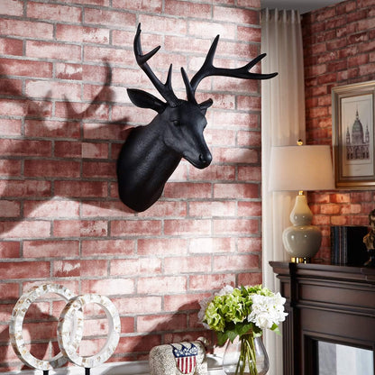 Rustic Wall Decor Deer Antlers (Large Black Deer)